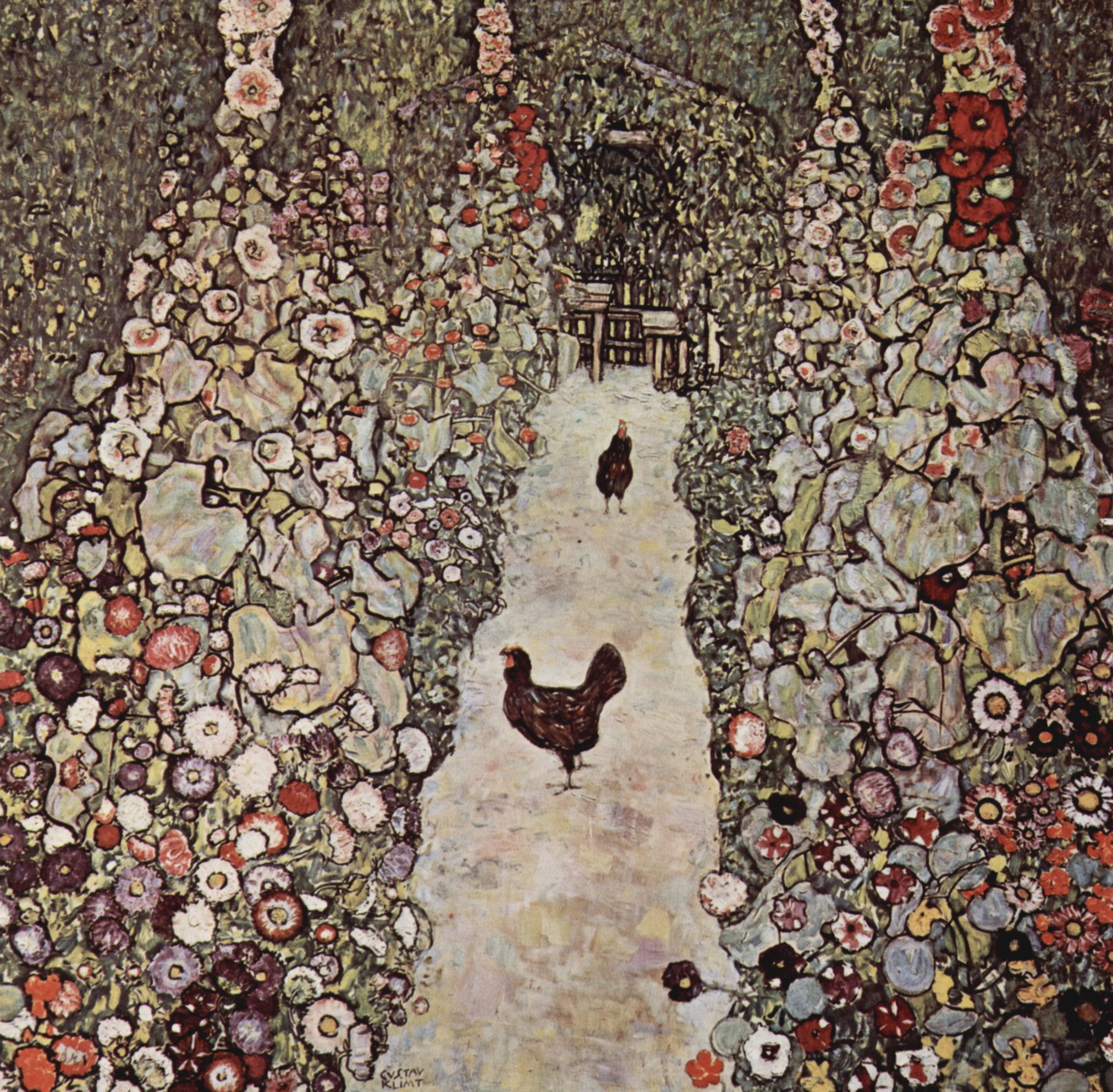 Gustav Klimt - Garden with Roosters 1917